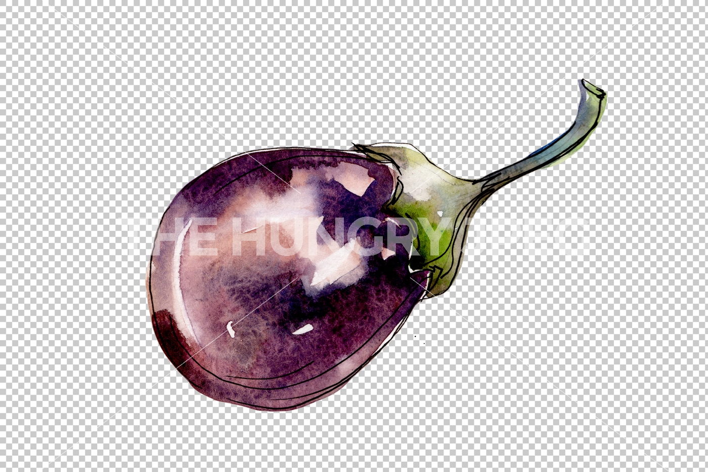 1400x933 Watercolor Purple Eggplant Vegetable Png Set By Mystocks - Eggplant Watercolor