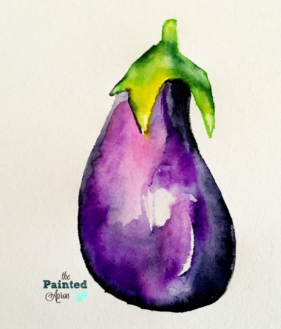 556x650 Watercolor Eggplant The Painted Apron - Eggplant Watercolor