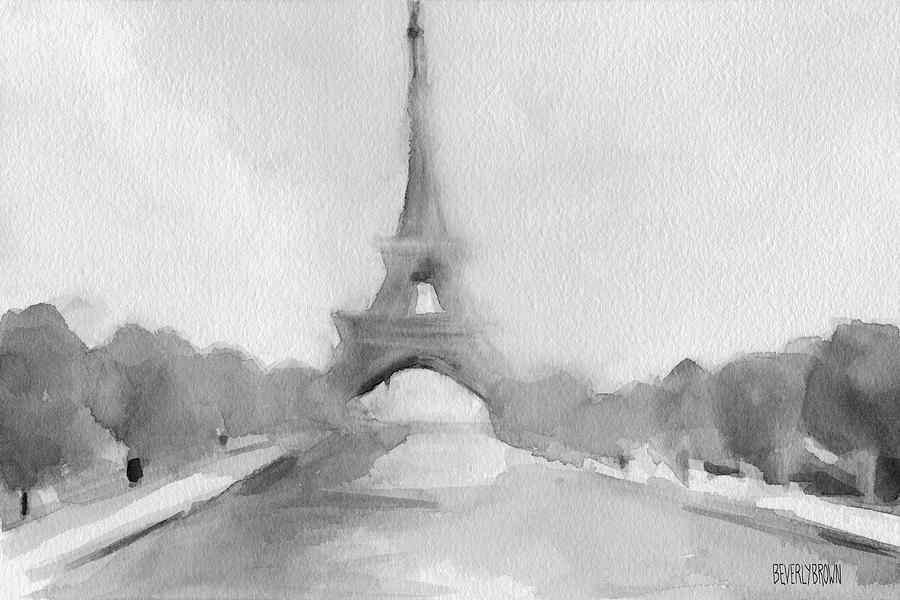 900x600 Eiffel Tower Watercolor Painting - Eiffel Tower Watercolor