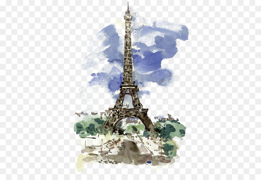 900x620 Eiffel Tower Watercolor Painting Work Of Art Illustration - Eiffel Tower Watercolor