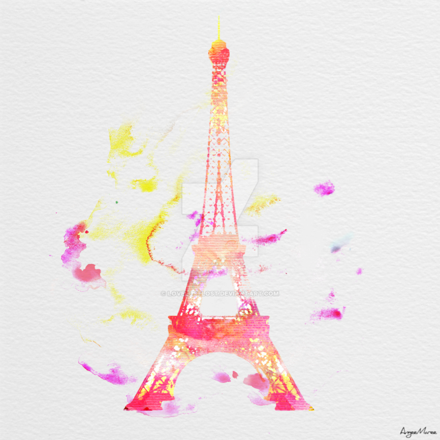 894x894 Eiffel Tower Watercolor V1 By Lovelustlost - Eiffel Tower Watercolor