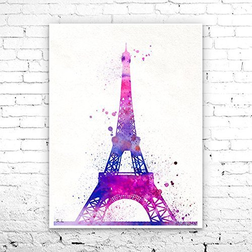 500x500 Eiffel Tower Paris Watercolor Print, Eiffel Tower Art - Eiffel Tower Watercolor