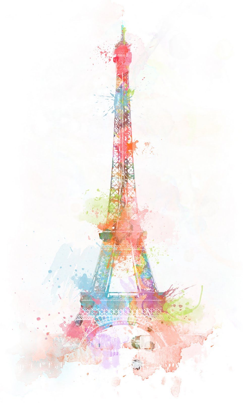 964x1600 Eiffel Tower - Eiffel Tower Watercolor
