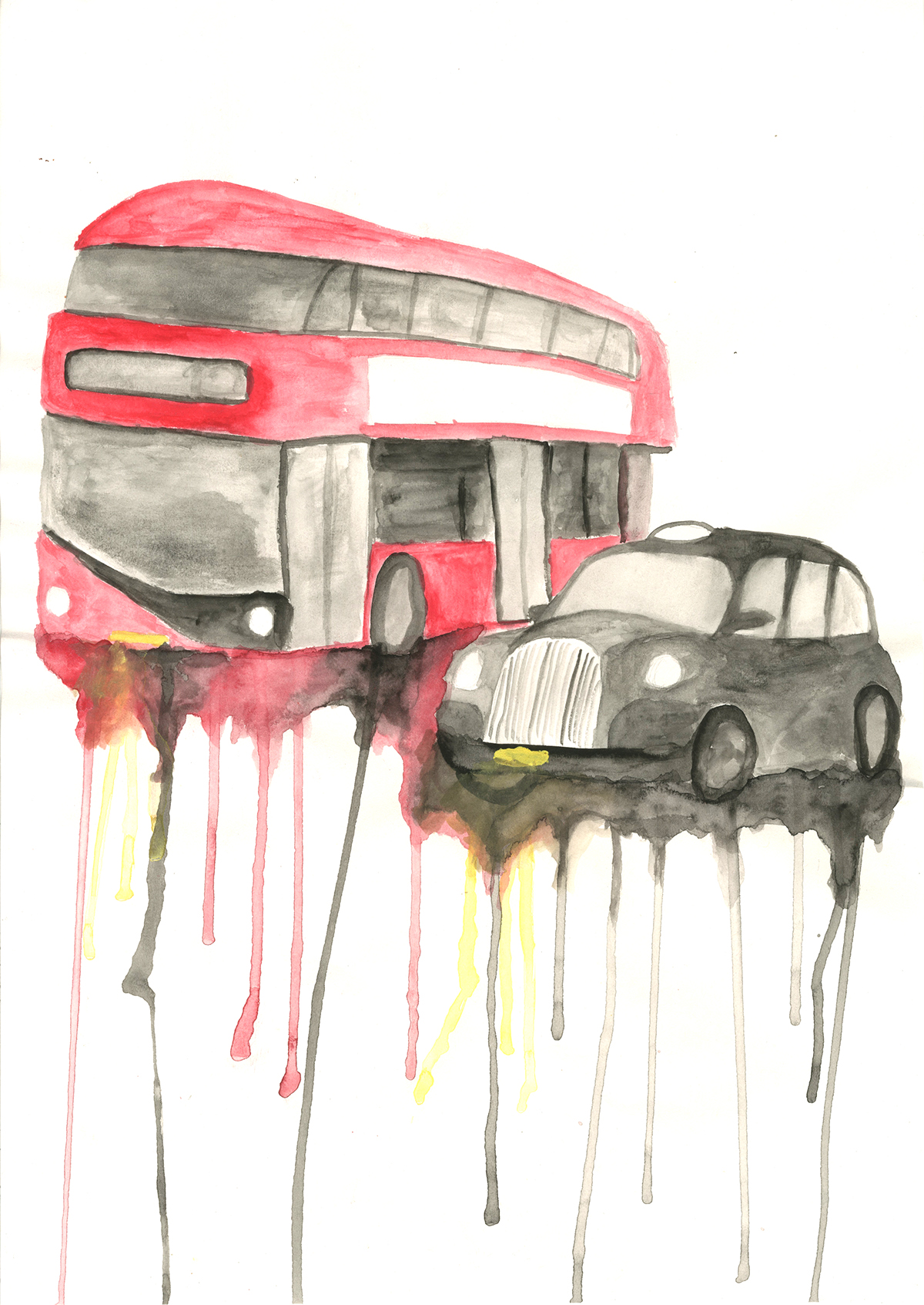 1200x1693 London Illustrations On Behance - Elena Romanova Watercolor