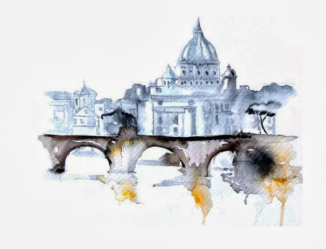 640x488 Watercolor Cityscape Illustrations By Elena Romanova (79 Ideas - Elena Romanova Watercolor
