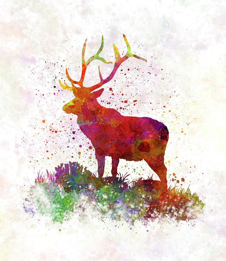 781x900 Elk 02 In Watercolor Painting By Pablo Romero - Elk Watercolor Paintings