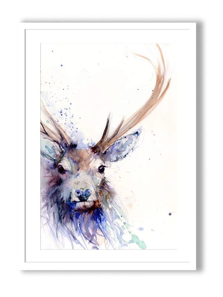 768x1024 Limited Edition Print Of Original Highland Stag Painting - Elk Watercolor Paintings