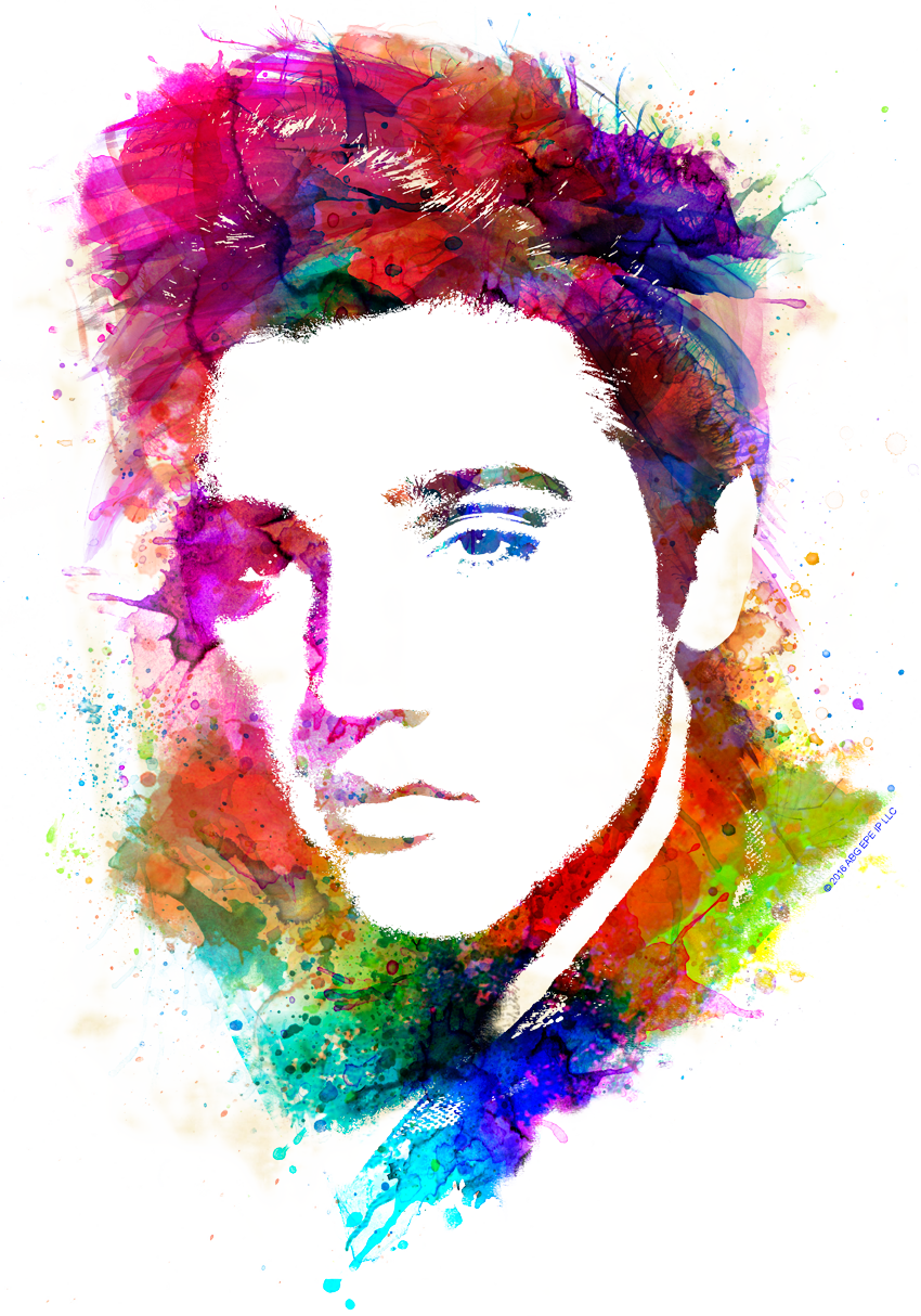 850x1214 Elvis Presley Watercolor King Juniors V Neck T Shirt - Elvis Watercolor