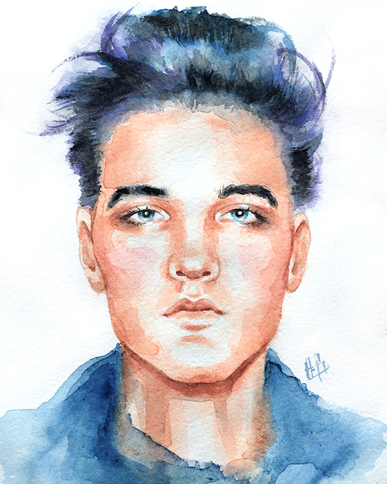 799x999 Elvis Presley. Young And Beautiful. By Anastasiabudarina - Elvis Watercolor