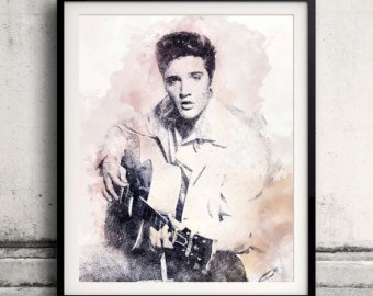 340x270 Elvis Watercolor Etsy - Elvis Watercolor