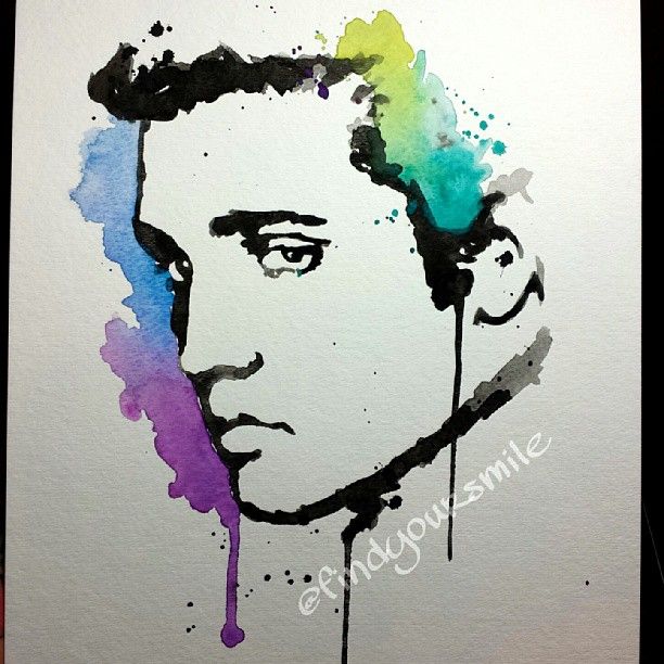 612x612 Watercolor Elvis Star Wars!!! Watercolor - Elvis Watercolor