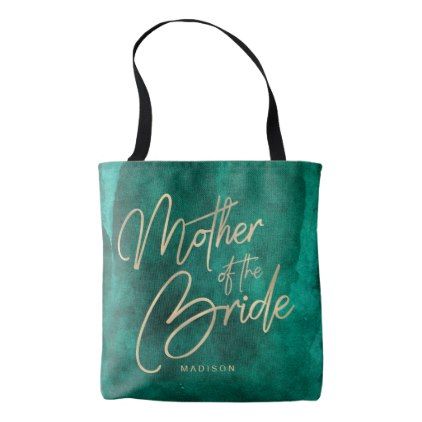 422x422 Emerald Green Watercolor Gold Mother Of The Bride Tote Bag Green - Emerald Green Watercolor