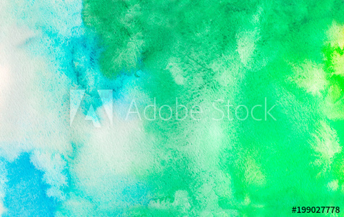 500x315 Turquoise And Green Watercolor Gradient Color Background. Hand - Emerald Green Watercolor