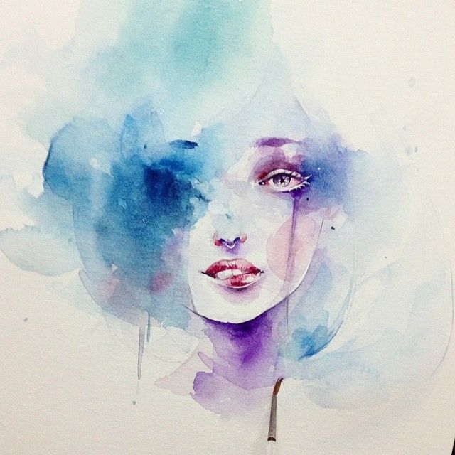 640x640 Emotional Night.. Watercolor Watercolor, Drawings - Emotional Watercolor