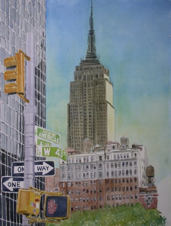335x443 Empire State Building Watercolor Chris Gentes - Empire State Building Watercolor