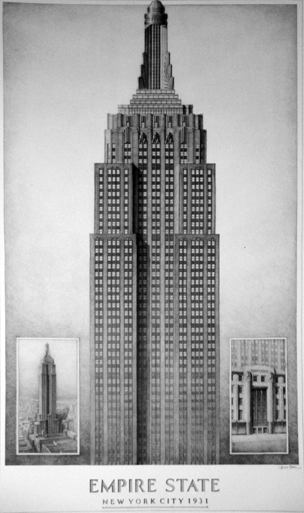 1000x1690 James Cooper Michael Ingbar Gallery - Empire State Building Watercolor