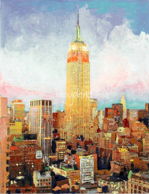 499x650 Manhattan Dawn, Empire State Building, New York By Rd Riccoboni - Empire State Building Watercolor