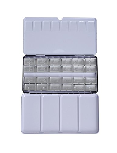 385x500 Meeden Empty Watercolor Tin Palette Paint Case Metal Box With 24 - Empty Watercolor Palette
