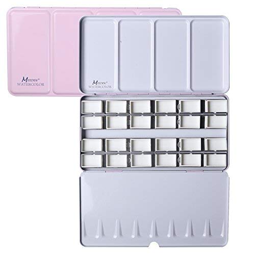 500x500 Meeden Empty Watercolor Tins Box Palette Paint Case, Large Pink - Empty Watercolor Palette