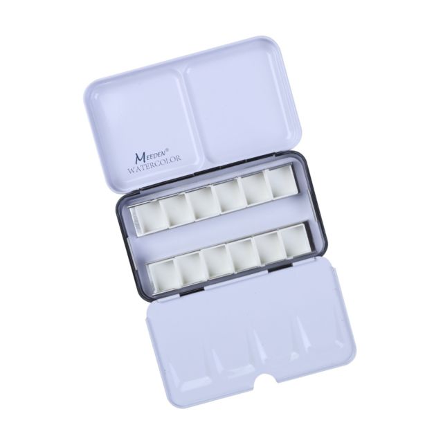 640x640 Meeden Empty Watercolor Tins Palette Paint Case With 12 Pcs Half - Empty Watercolor Palette