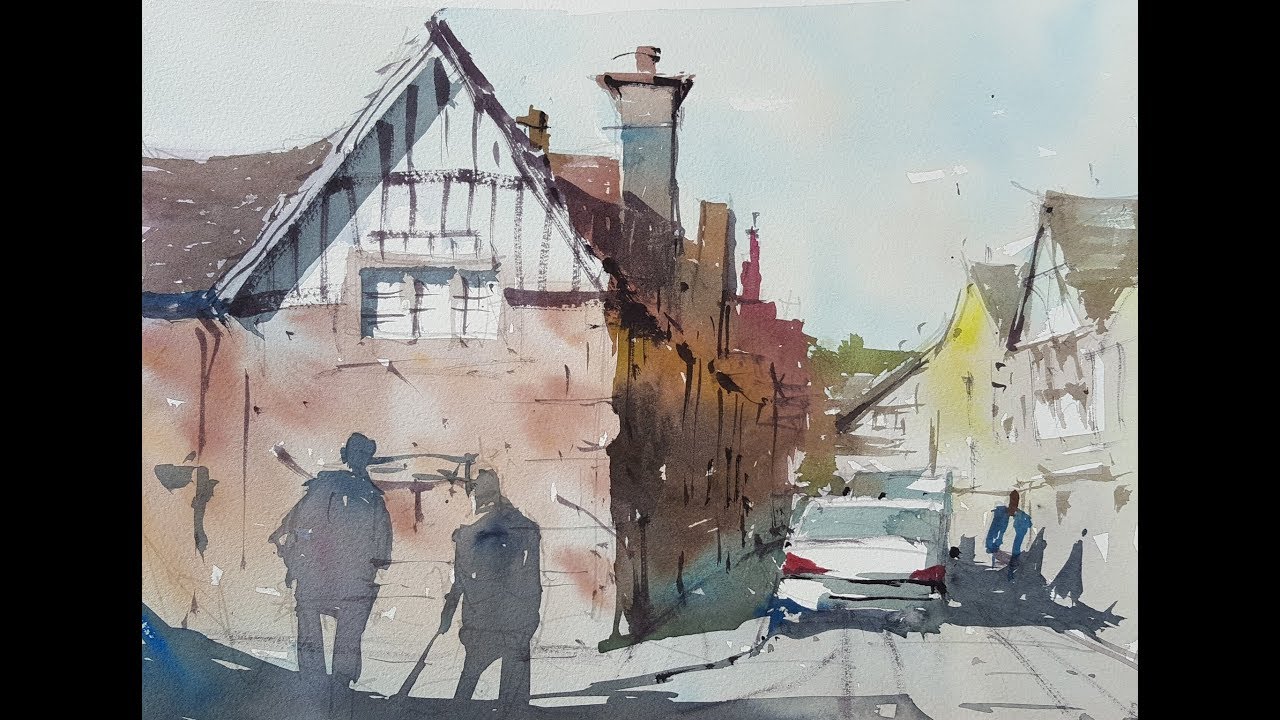 1280x720 Plein Air Painting - English Watercolor
