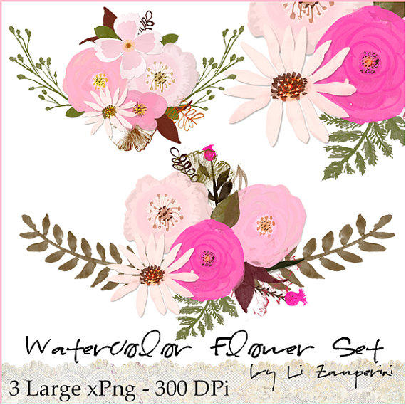 570x569 Watercolor Flower Image Royalty Free Png - Etsy Watercolor Flowers
