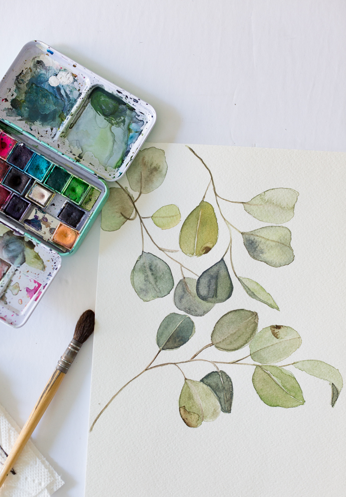 696x1000 Free Watercolor Eucalyptus Printable And A Video - Eucalyptus Watercolor