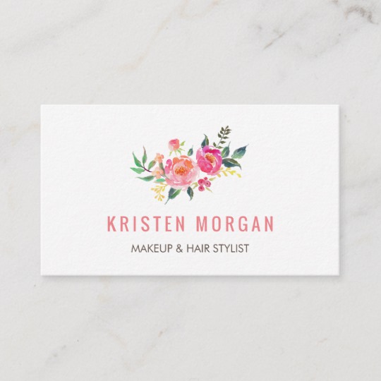 540x540 Modern Watercolor Floral Facebook Instagram Icon Business Card - Facebook Watercolor