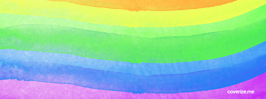 855x319 Pastel Watercolor Rainbow Facebook Cover Free - Facebook Watercolor