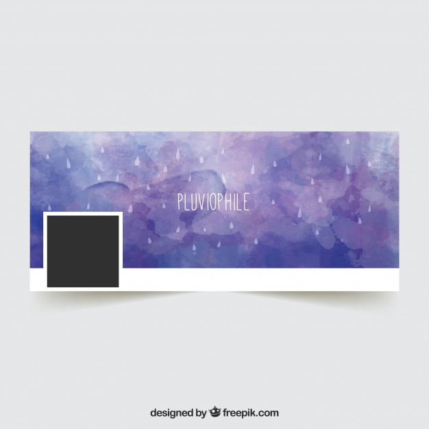 626x626 Watercolor Facebook Cover With Drops Vector Free Download - Facebook Watercolor