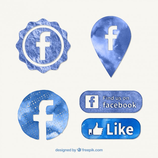 626x626 Watercolor Facebook Icons Vector Free Download - Facebook Watercolor