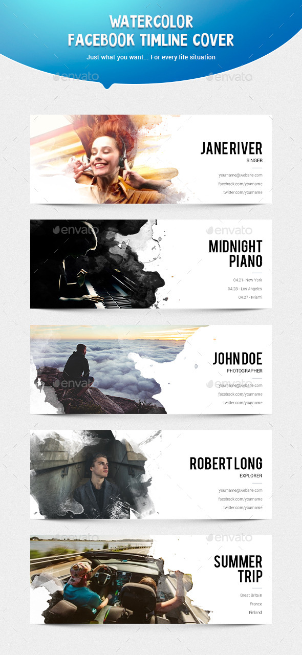 590x1280 Watercolor Facebook Timline Cover By This Optimism Graphicriver - Facebook Watercolor