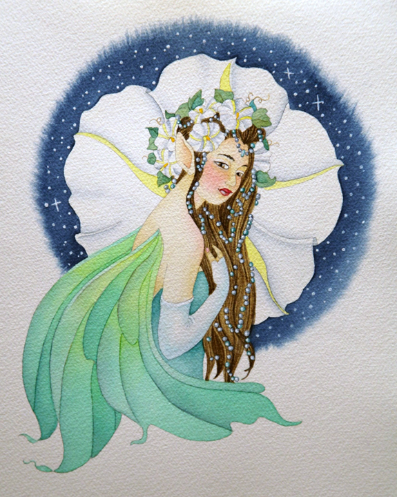 575x720 Night Fairy In Watercolor Afternoon Artist - Fairy Watercolor