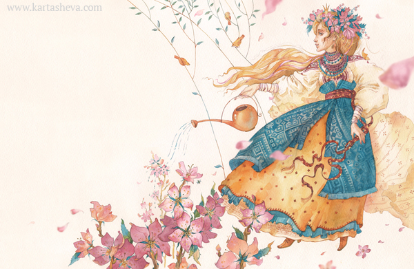 600x391 Watercolor Fairy Tale Illustrations By Tatyana Kartasheva Nicole - Fairy Watercolor