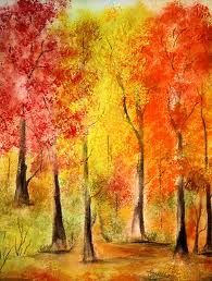 195x258 Fall Foliage Watercolor Art Watercolor Art - Fall Colors Watercolor