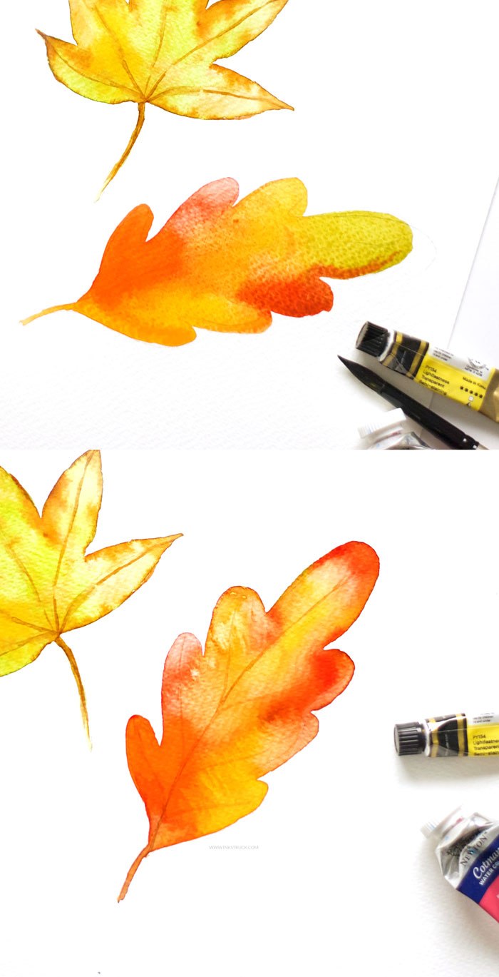 700x1369 Three Ways To Paint A Watercolor Fall Leaf - Fall Colors Watercolor