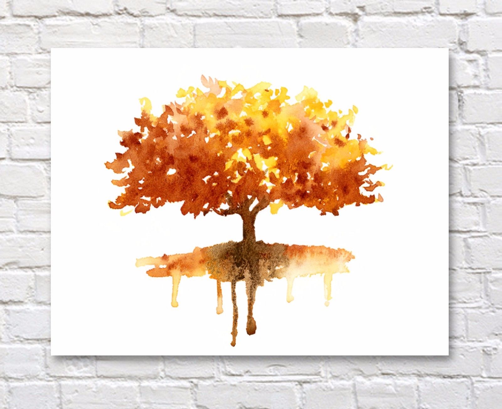 1600x1304 Fall Colors Watercolor 11 X 14 Autumn Tree Art Print By Artist Dj - Fall Colors Watercolor