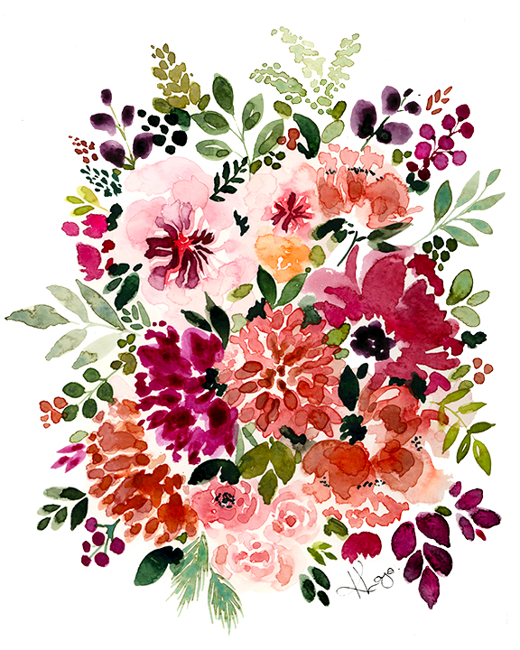 576x720 Fall Floral Watercolor Painting, Saturday, October 20, 10 Am - Fall Watercolor