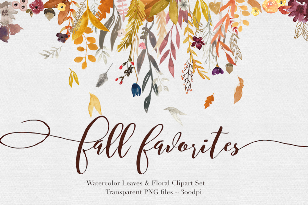 1000x667 Fall Watercolor Clipart - Fall Watercolor