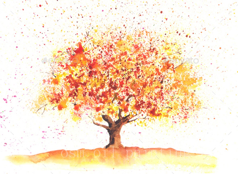 1000x732 Buy Top Skill Hand Painted Modern Watercolor - Fall Watercolor