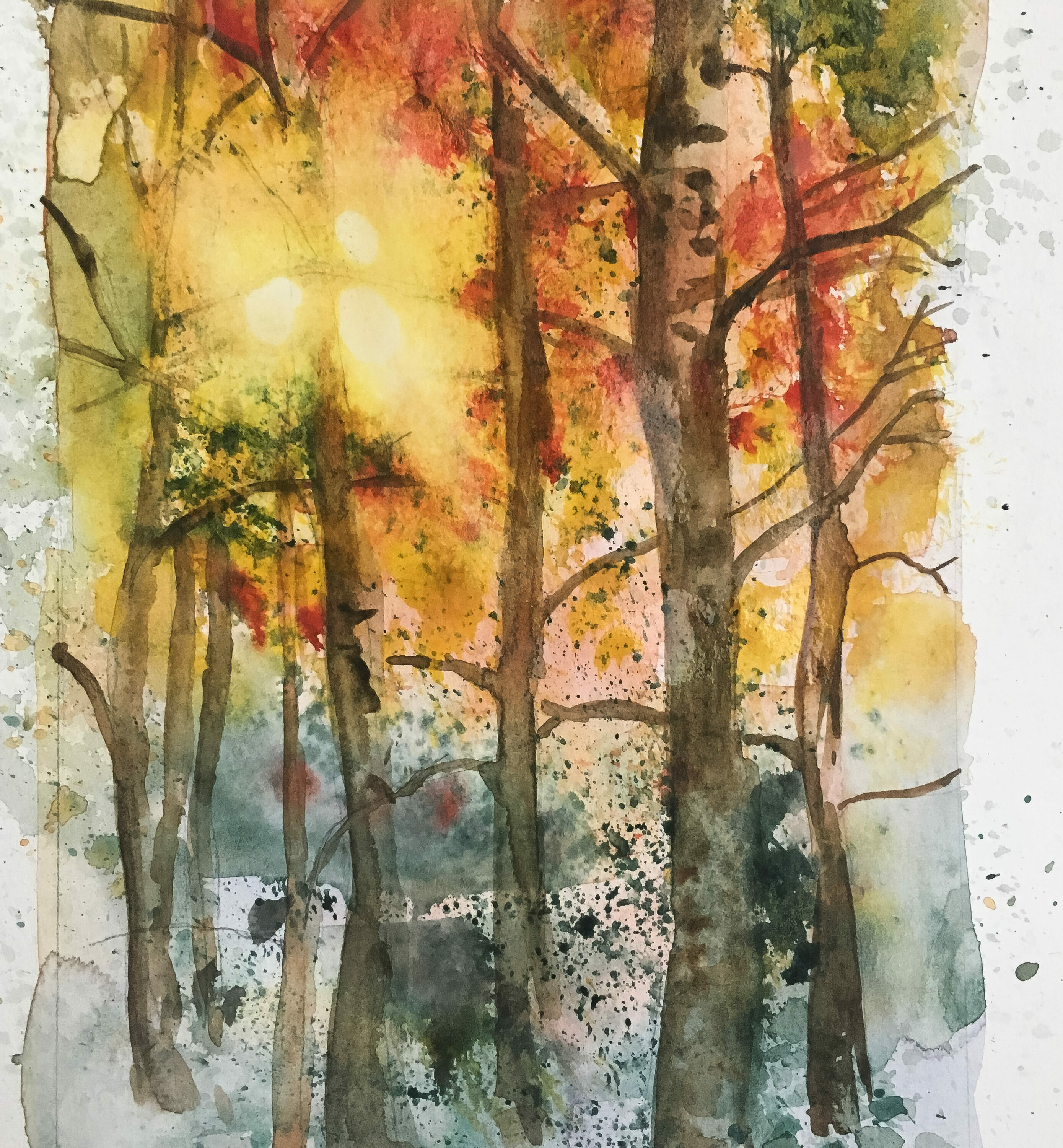 2779x3001 Autumn Trees A Fall Watercolor Landscape - Fall Watercolor