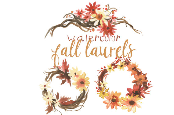 570x379 Watercolor Fall Flowers Clipart Flowers Fall Decor Sunflowers Clip - Fall Watercolor Flowers