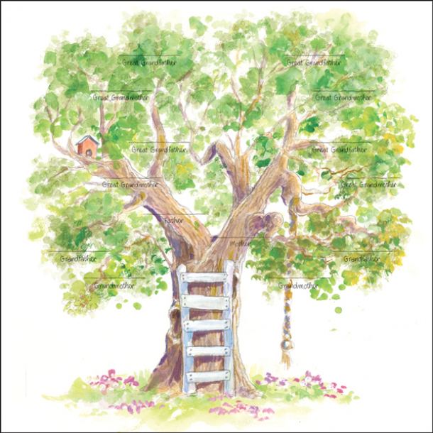 610x610 Family Tree Scrapbook Paper Qls53 - Family Tree Watercolor