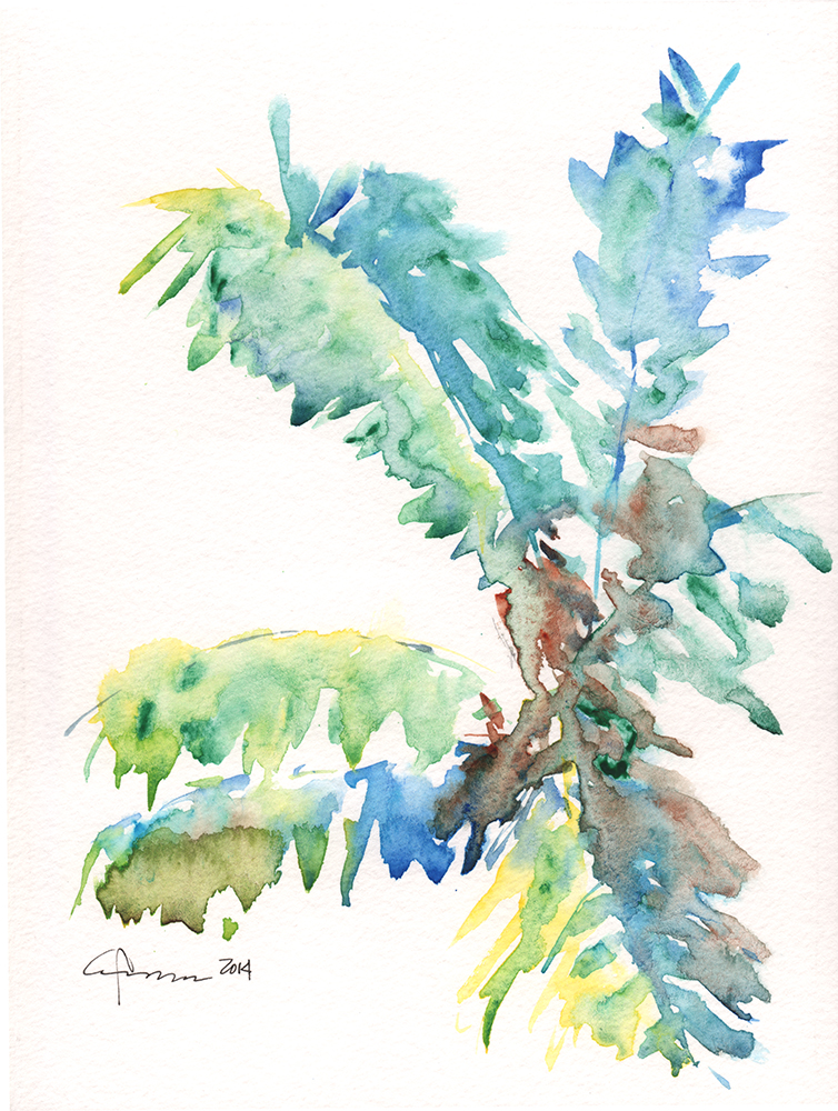 754x1000 Palm Tree Watercolor Painting - Family Tree Watercolor