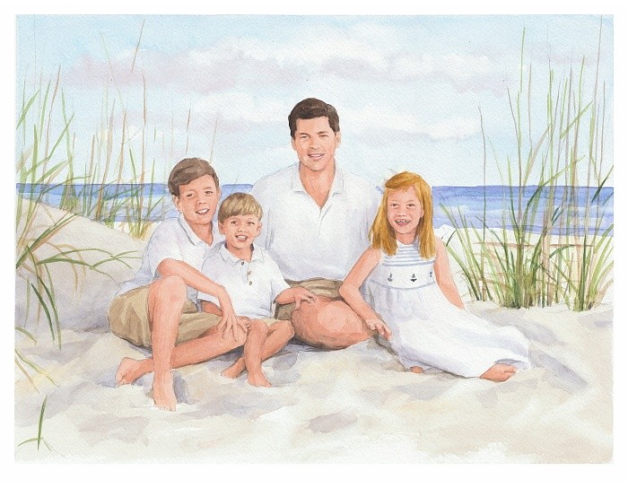 700x544 Mike Theuer - Family Watercolor