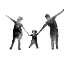 236x199 Silhouette Of A Watercolor Stock Vectors - Family Watercolor