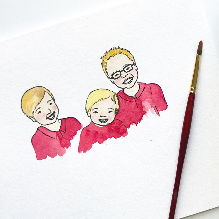 700x700 Watercolor Family Portrait - Family Watercolor