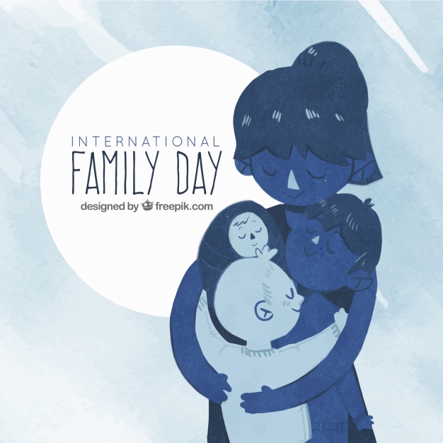 626x626 Watercolor Family Day Background In Blue Tones Stock Images - Family Watercolor