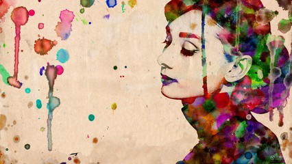 426x240 Hot Pictures Famous Artists Watercolor Painting Audrey Hepburn - Famous Abstract Watercolor Painting