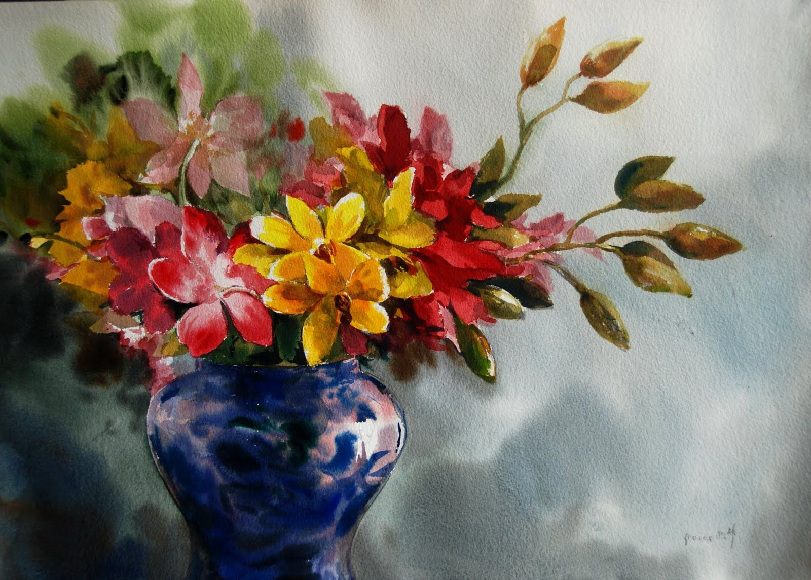 1600x1145 Famous Watercolor Paintings Of Flowers - Famous Watercolor Flower Paintings